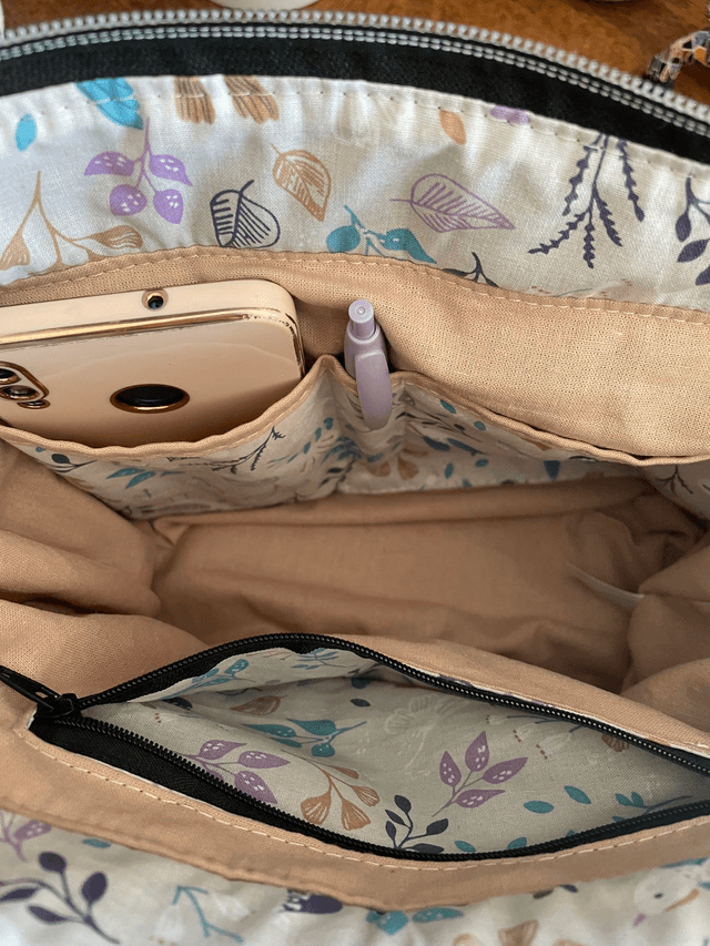 Sac cabas en velours côtelé violet fait main - élégant et pratique