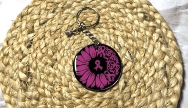Porte clés octobre rose - soutenez la lutte contre le cancer du sein