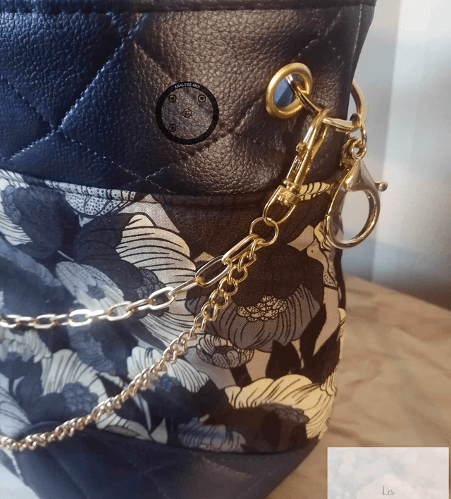 Sac MDLA-sac élégant noir et blanc avec chaîne argentée