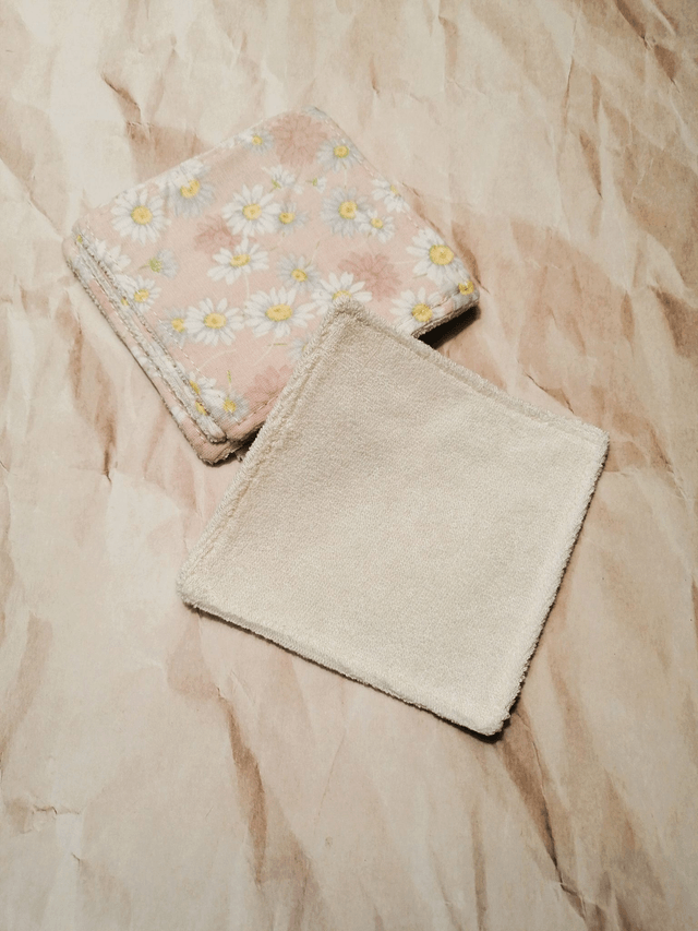 Lingettes démaquillantes écologiques en micro éponge de bambou et coton - 9x9 cm - lot de 5