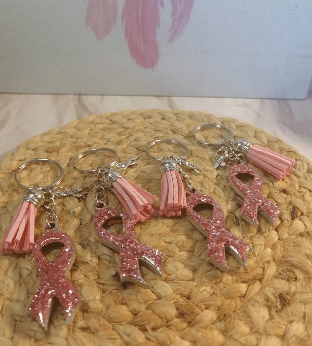 Porte clés octobre rose - soutenez la lutte contre le cancer du sein
